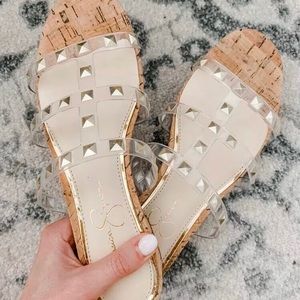 Jessica Simpson Caira Studded Sandals Clear 8.5
